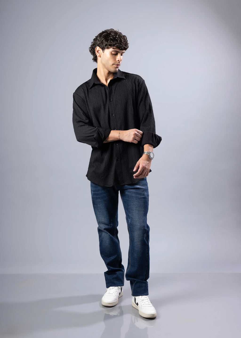 Men button up t shirt