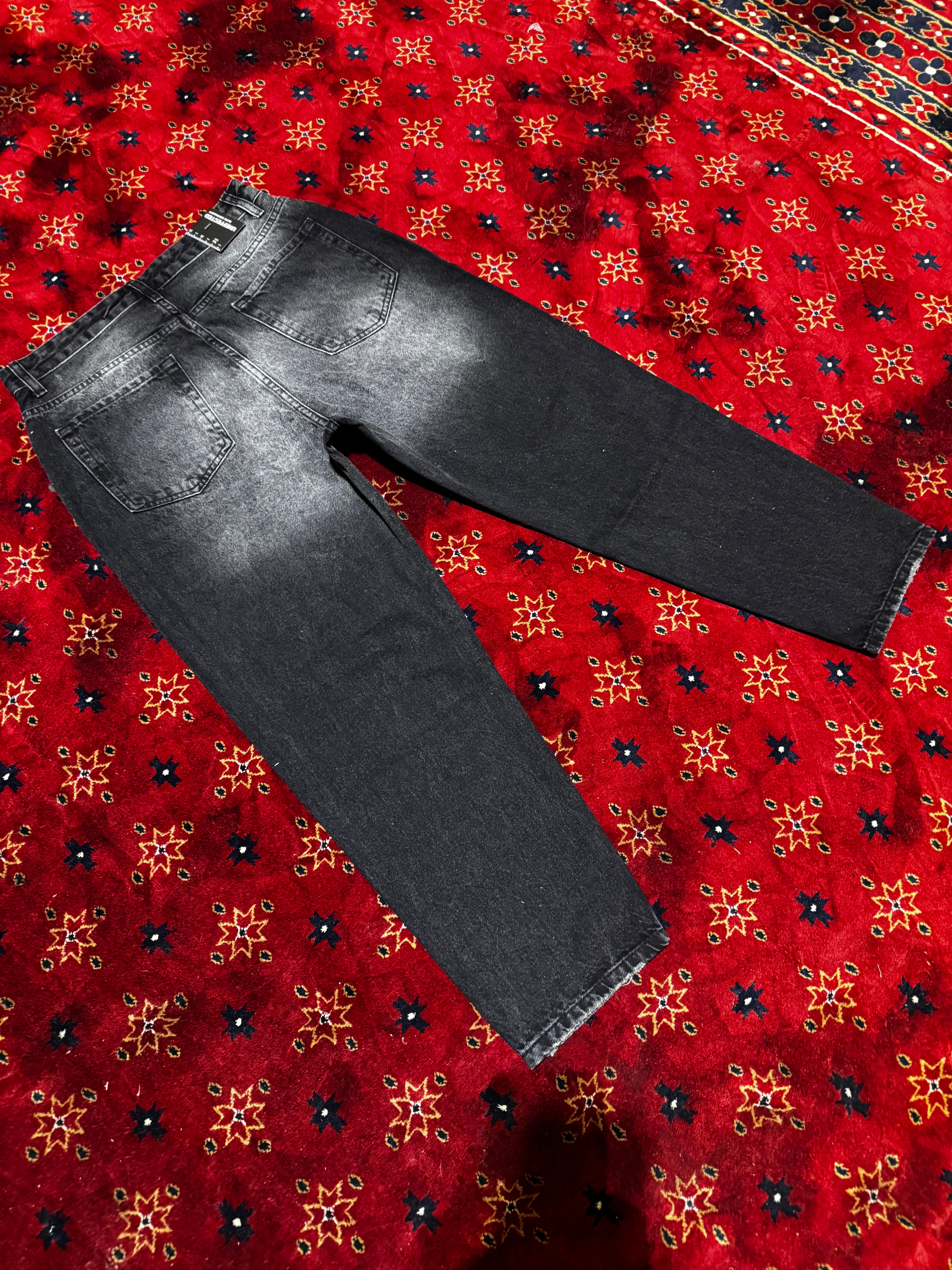 Uneffected Black straight distressed pants