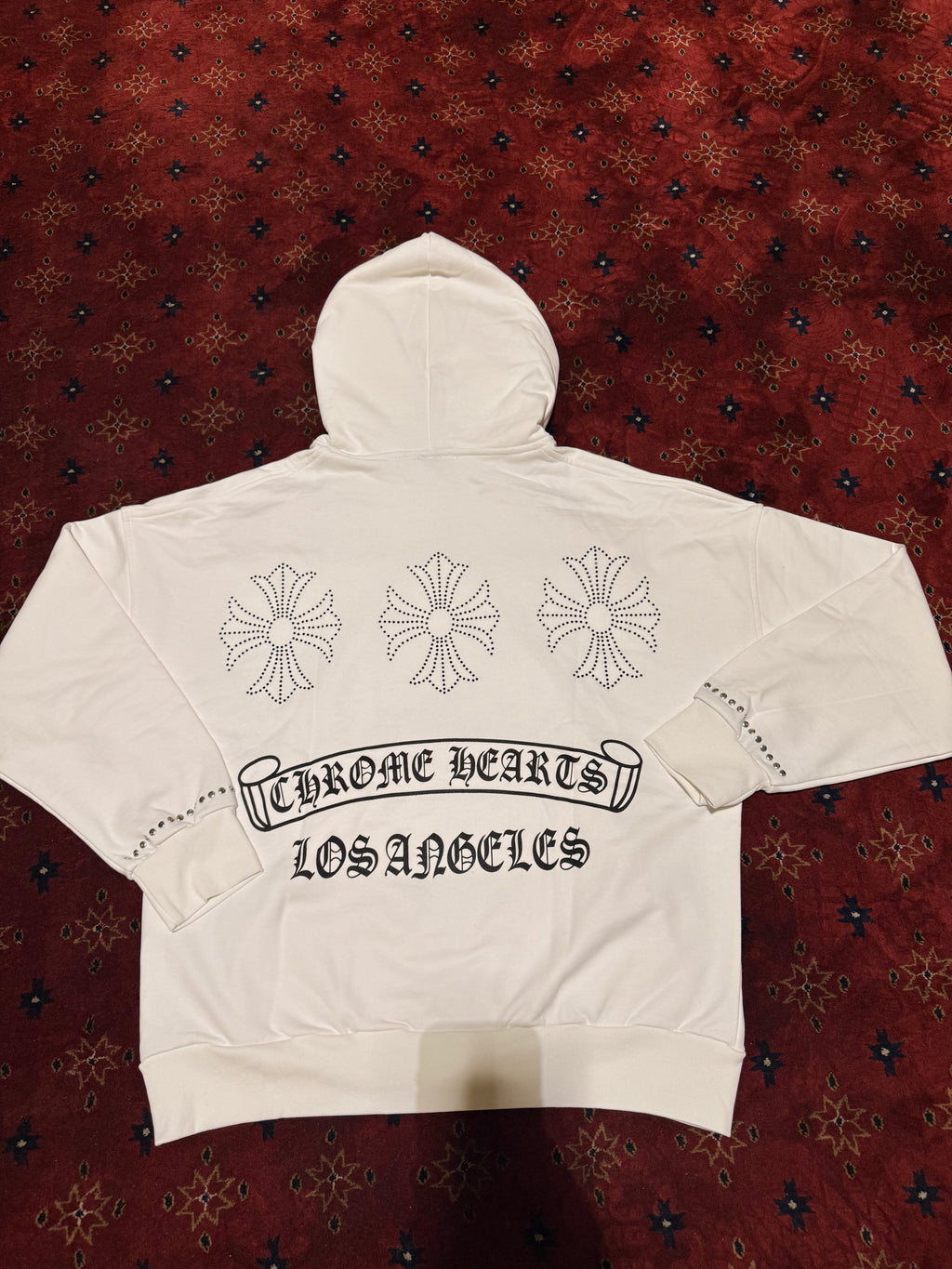 Masterboy cross Hoodie rhinestone