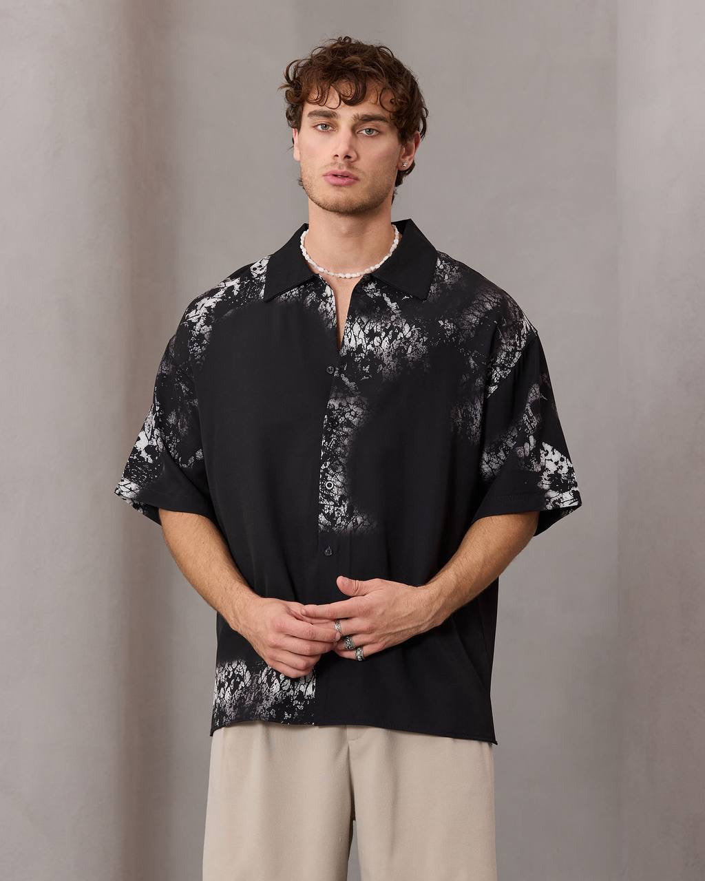Ink Bleed oversized botton up