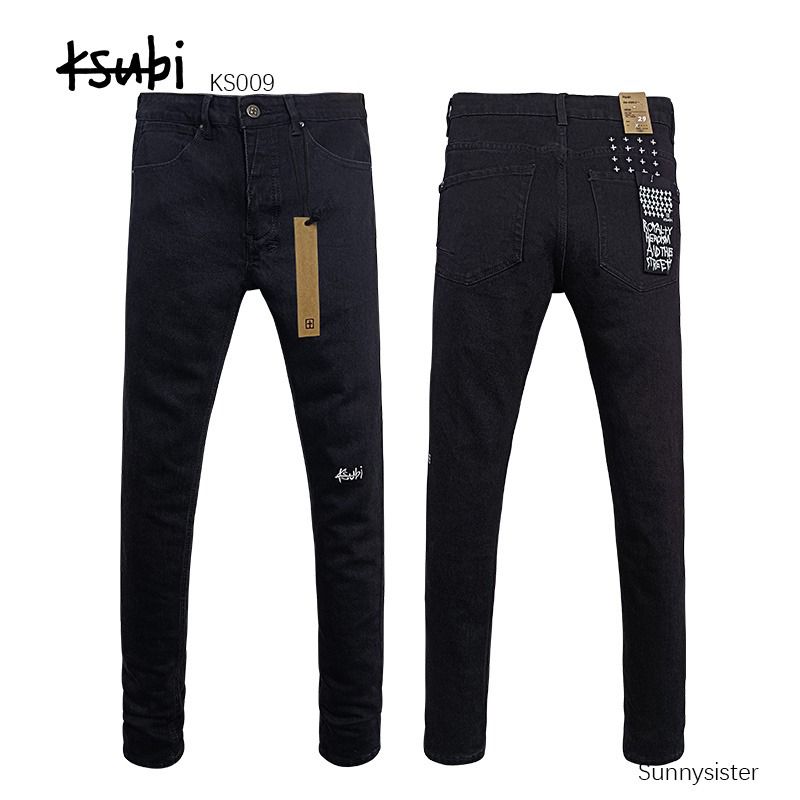 Black Ksubi Slim fit jeans, Ksubi embroidered