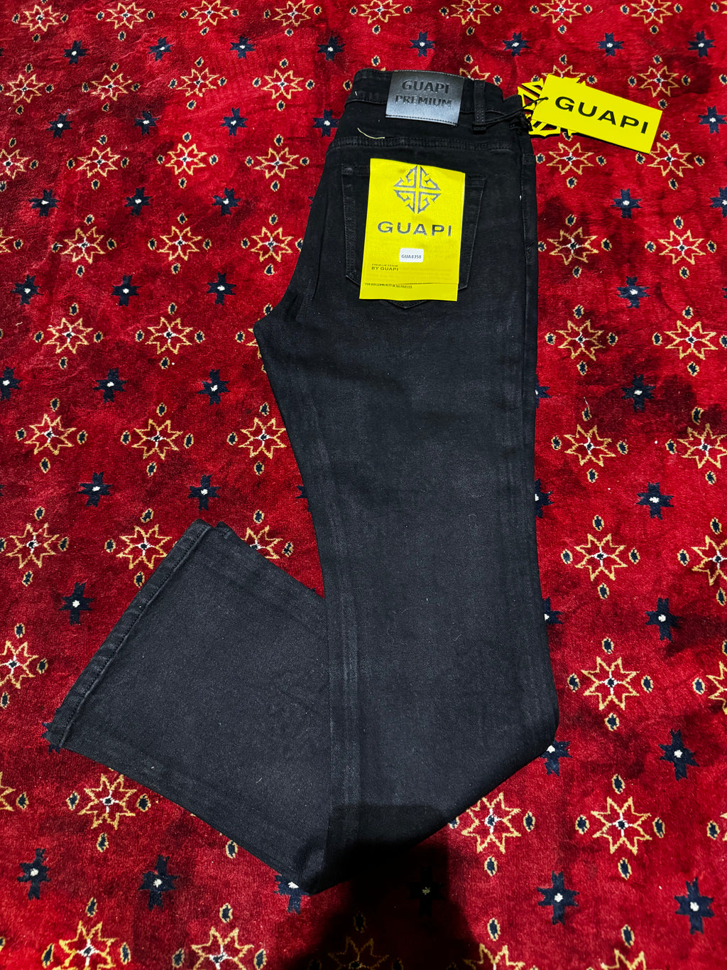 Guapi Blue skinny  Flare Denim Pants Rhinestone