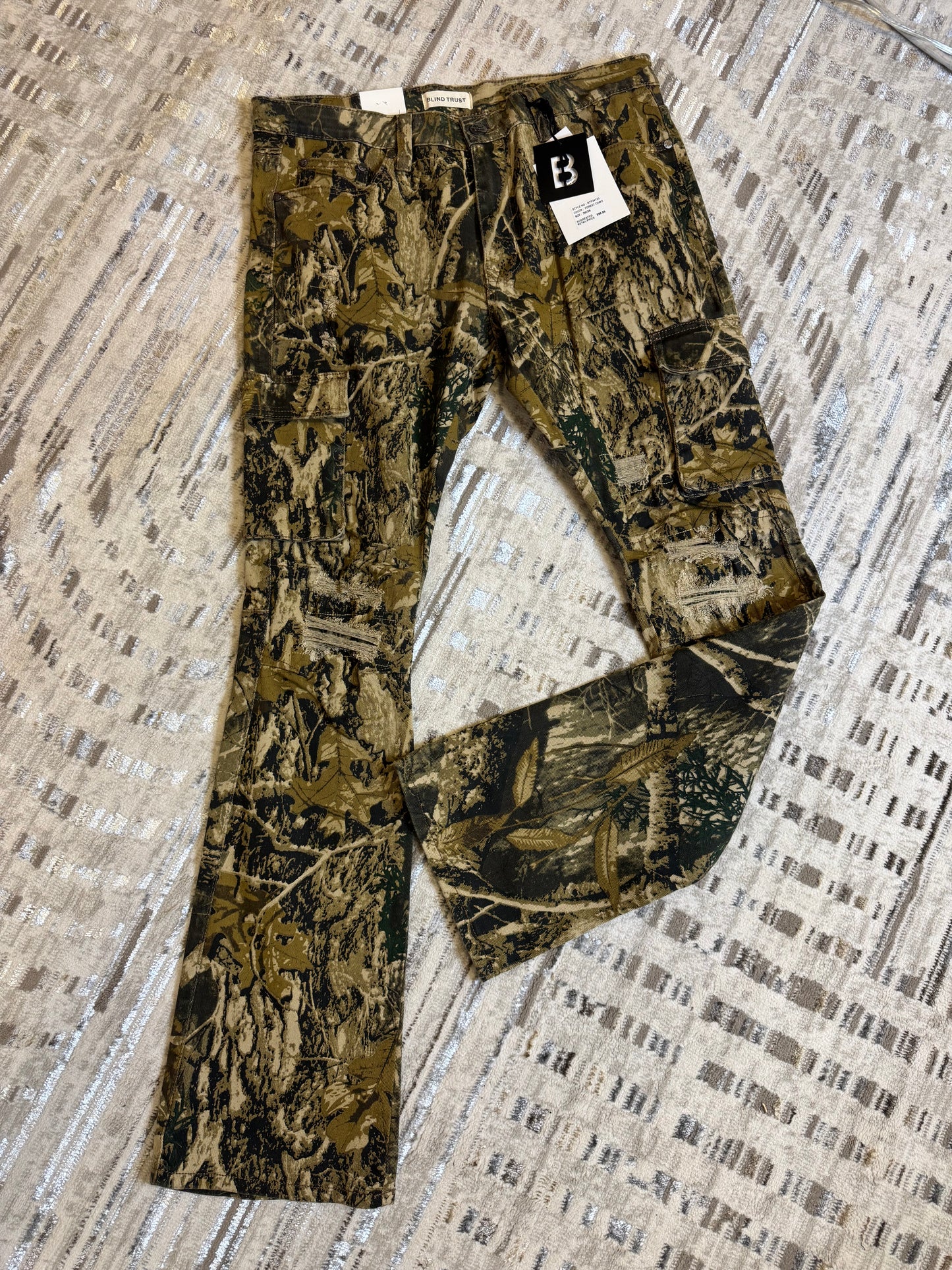 Camo cargo stack pants