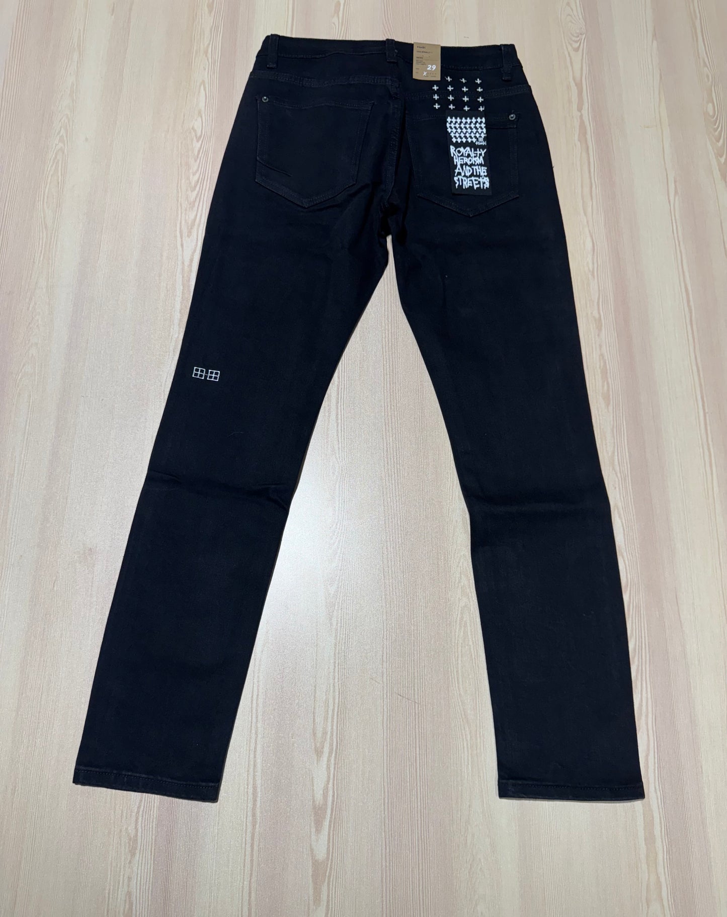 Black Ksubi Slim fit jeans, Ksubi embroidered