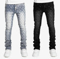 Mens rivet straight tube pants