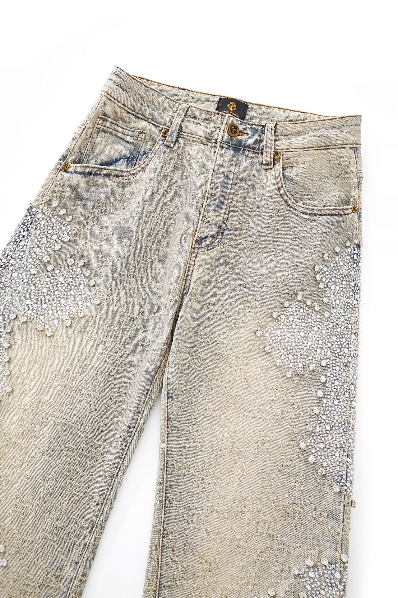 SANCTUM CROSS DENIM PANT – CENTURY PENTHOUSE TAN