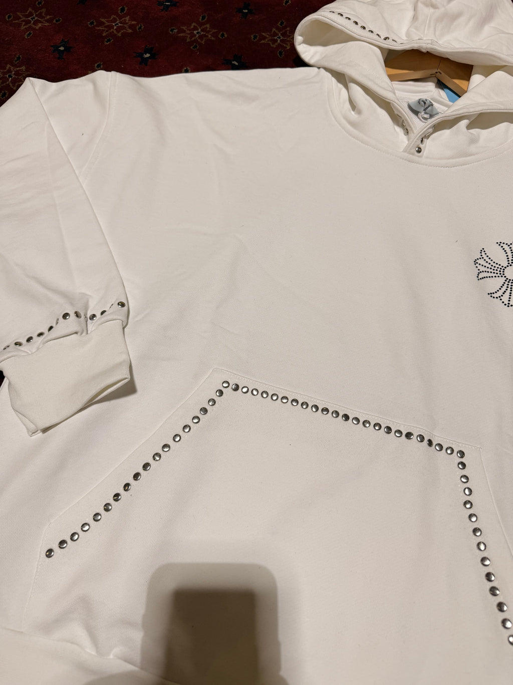 Masterboy cross Hoodie rhinestone