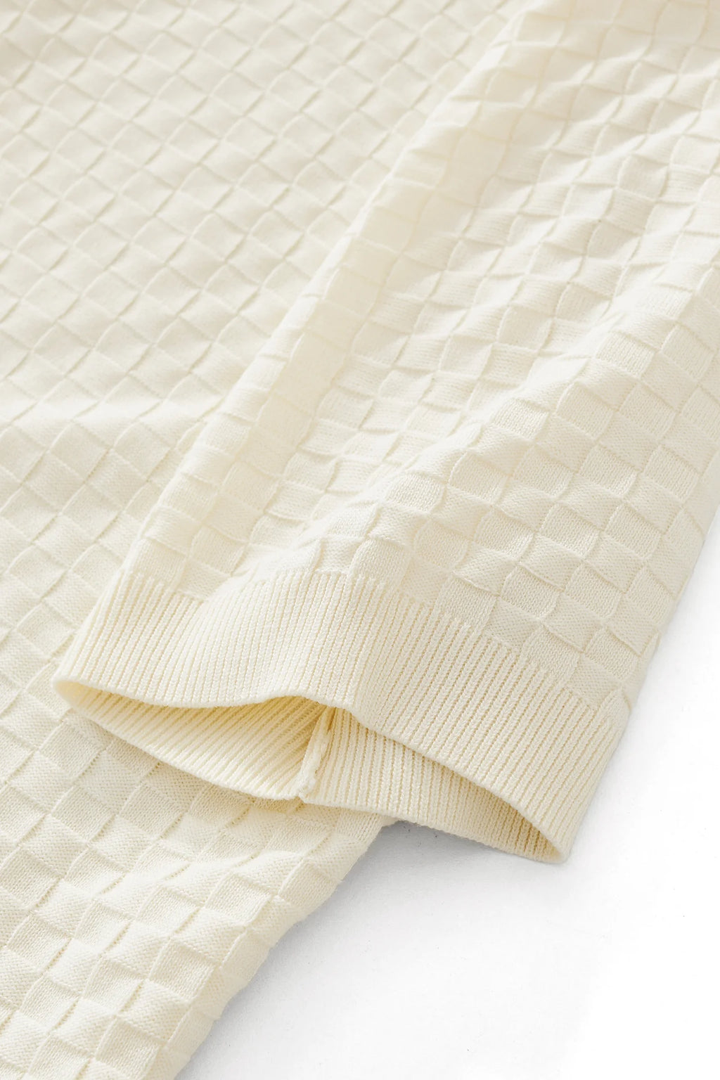 PRIMEKNIT BUTTON POLO IVORY