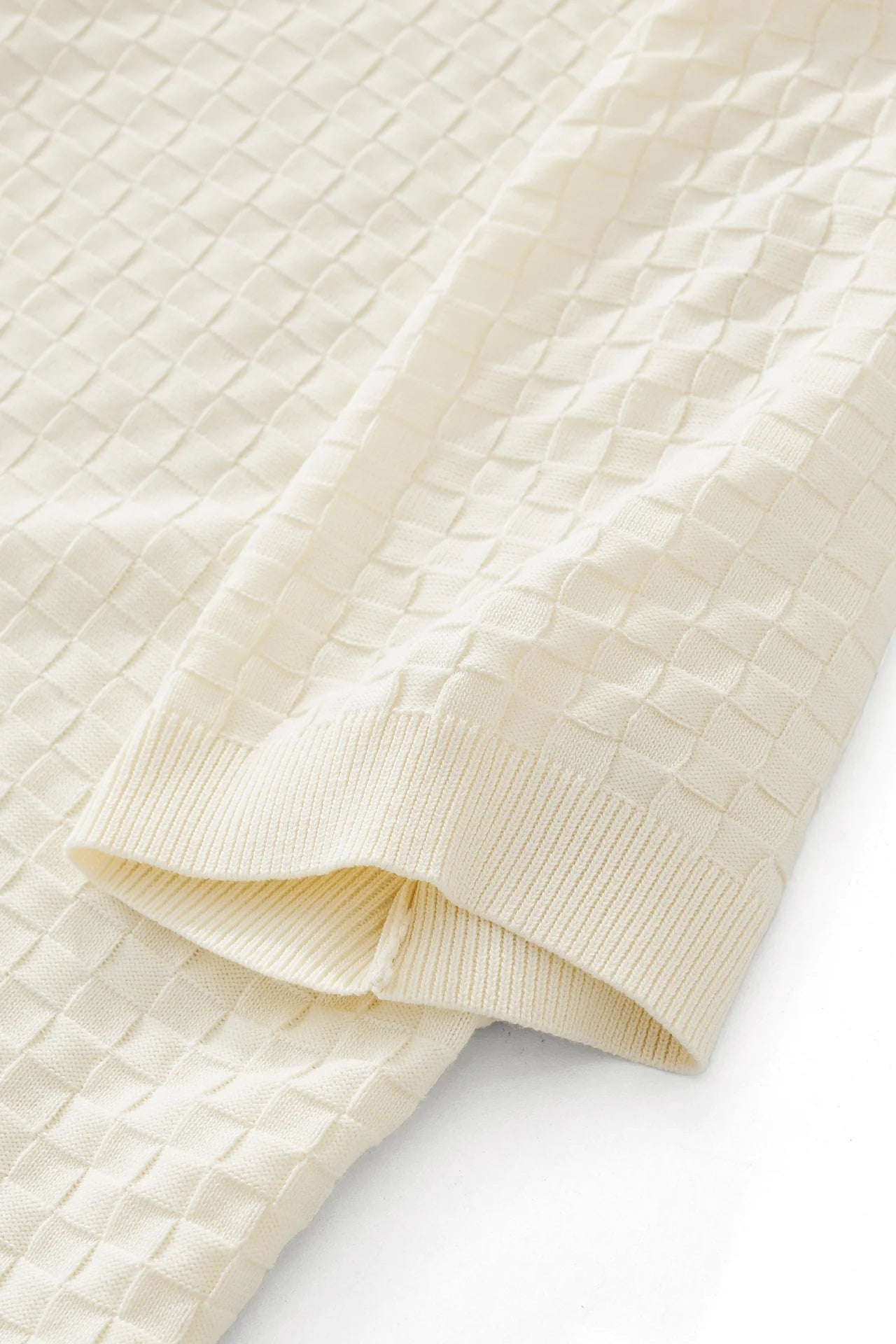 PRIMEKNIT BUTTON POLO IVORY