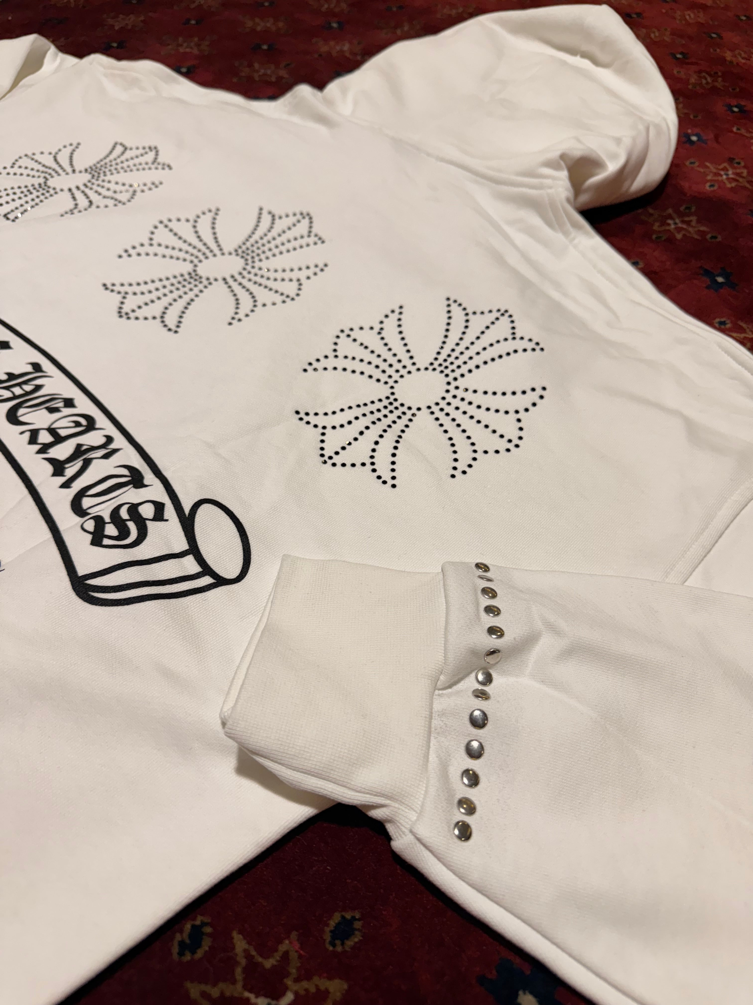 Masterboy cross Hoodie rhinestone