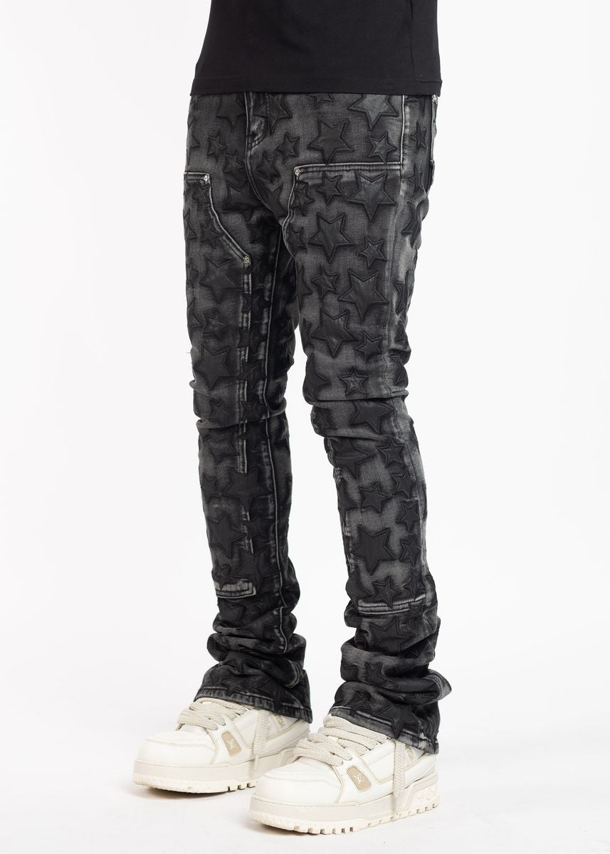 Aqua black Stars Denim (Aqua-Blue-Stars-Denim