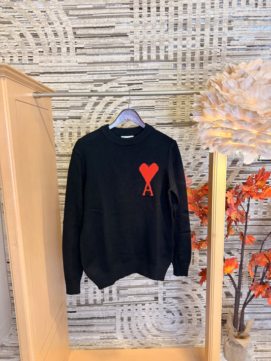 A Heart White Hoodie Sweater long sleeve