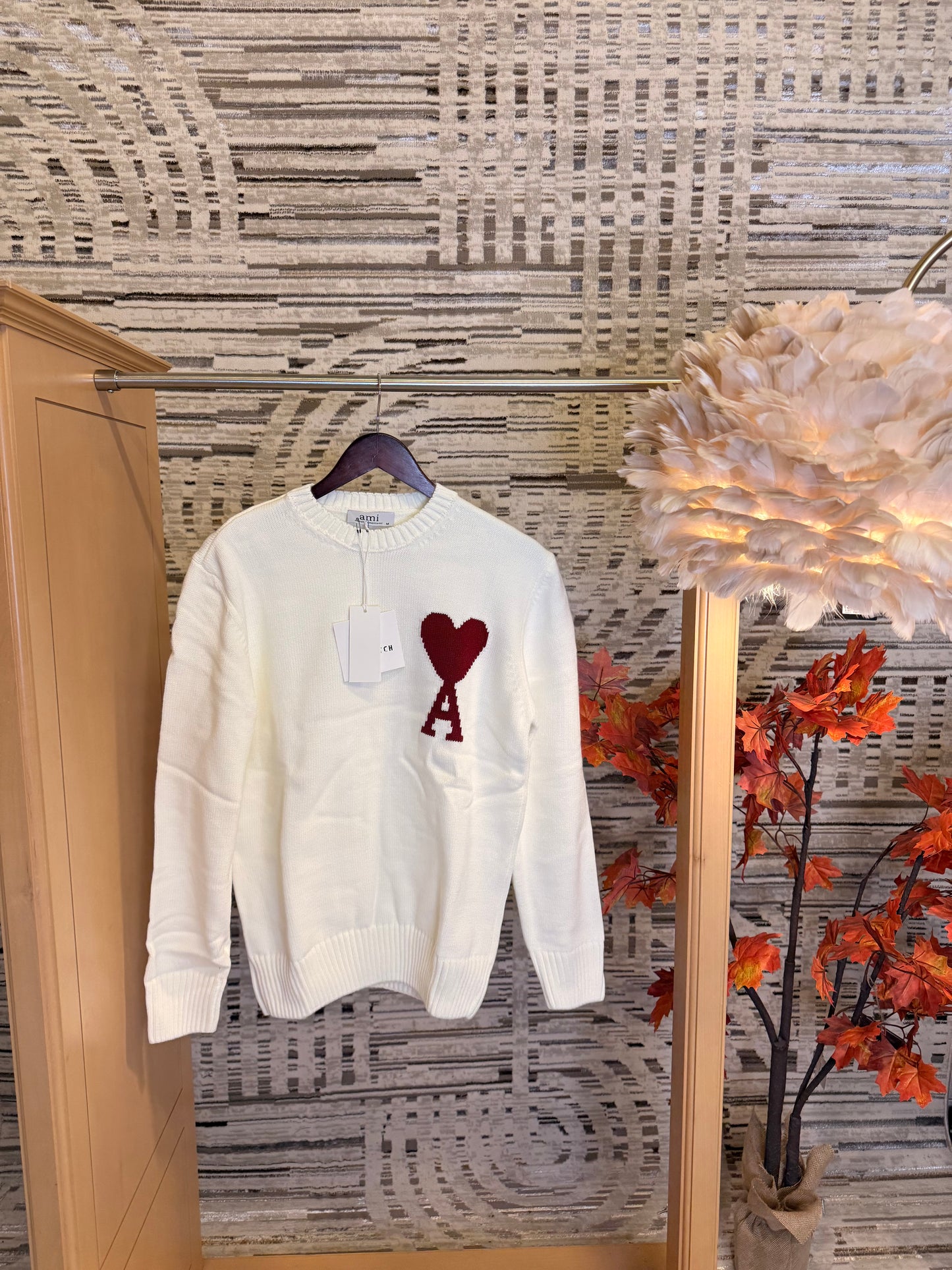 A Heart White Hoodie Sweater long sleeve