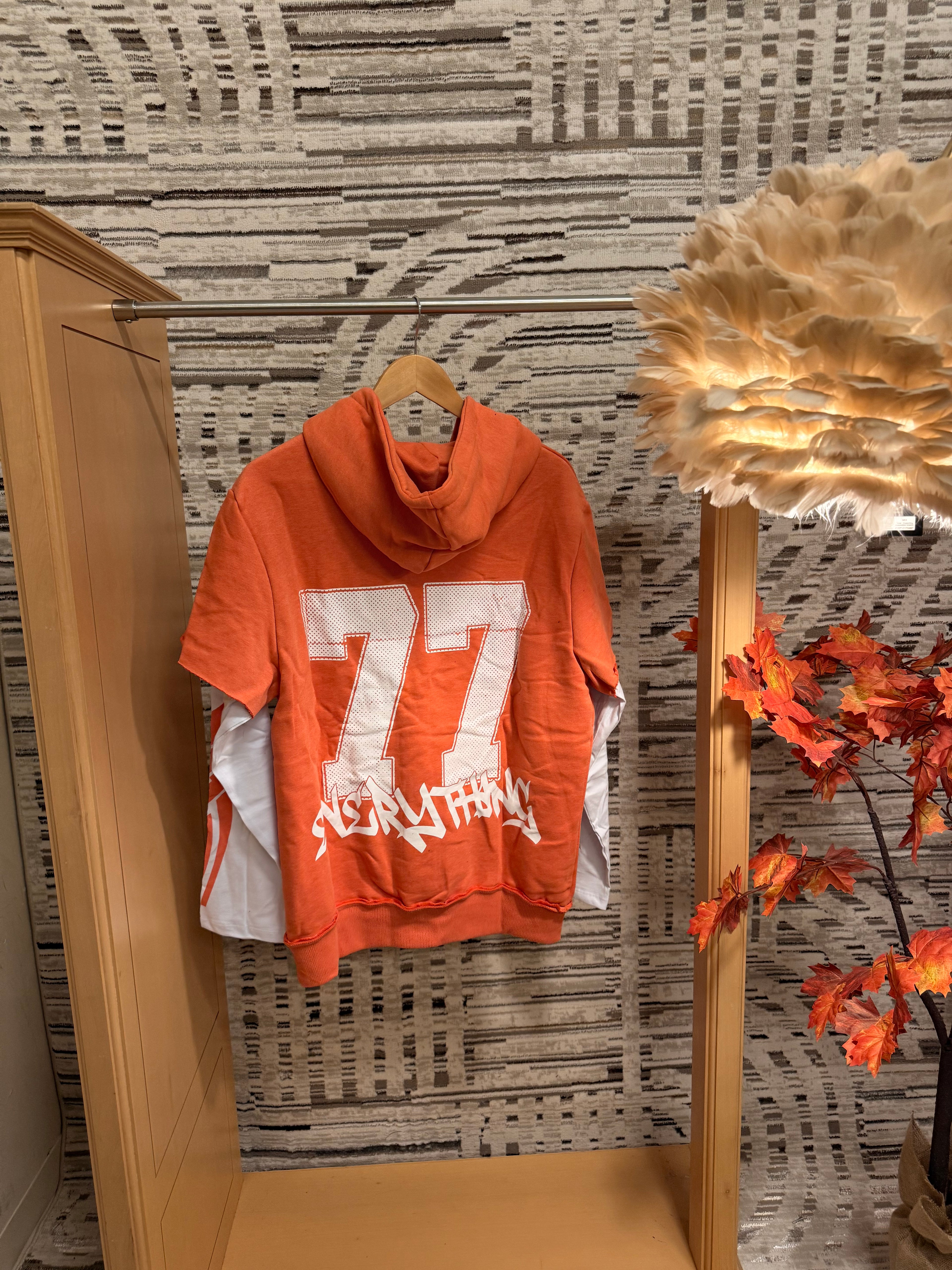 Double sleeve 77 hoodie