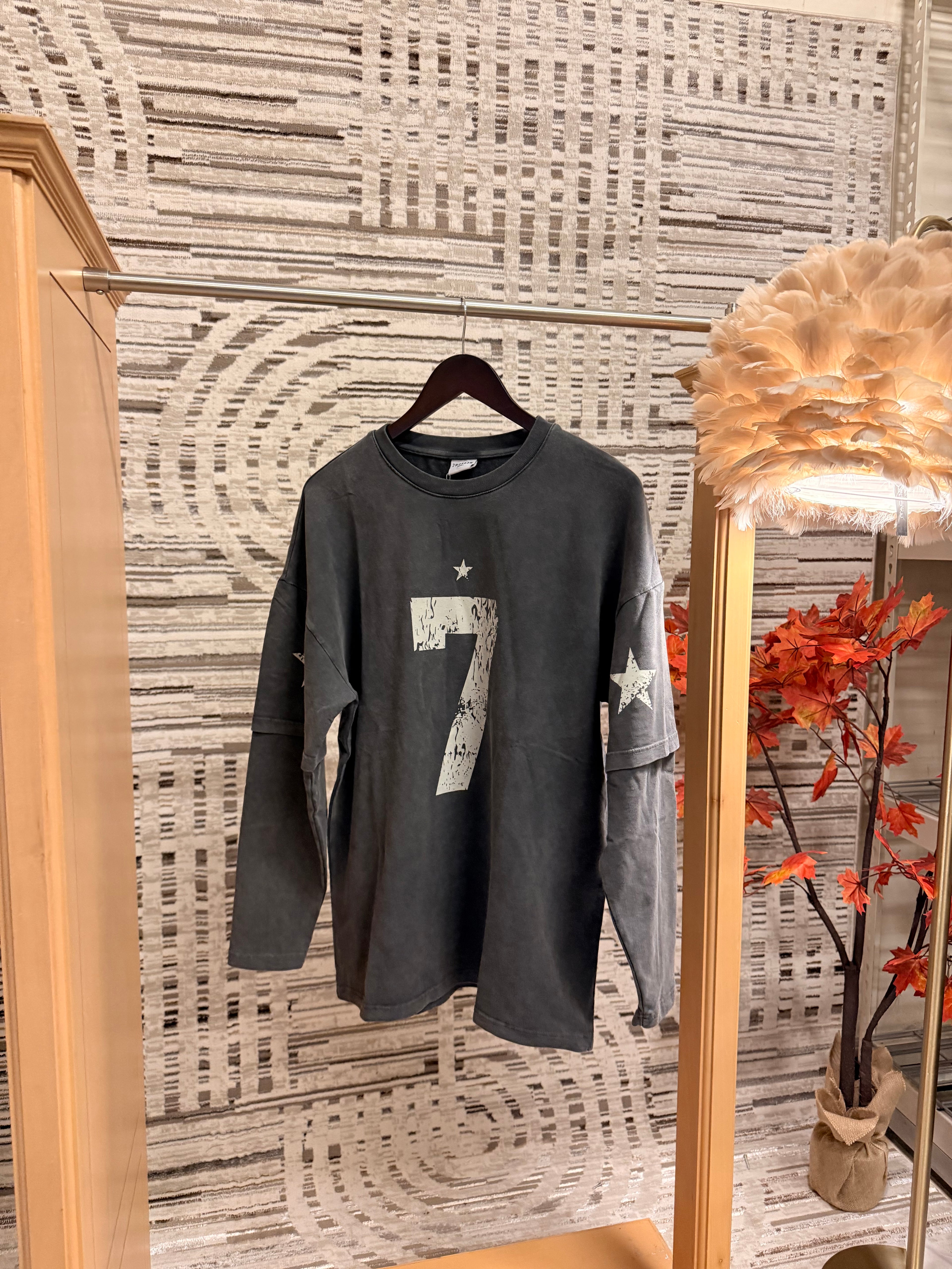 7 full sleeve acid wash shirt