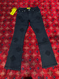 Guapi Blue skinny  Flare Denim Pants Rhinestone