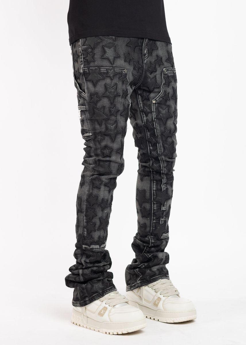 Aqua black Stars Denim (Aqua-Blue-Stars-Denim
