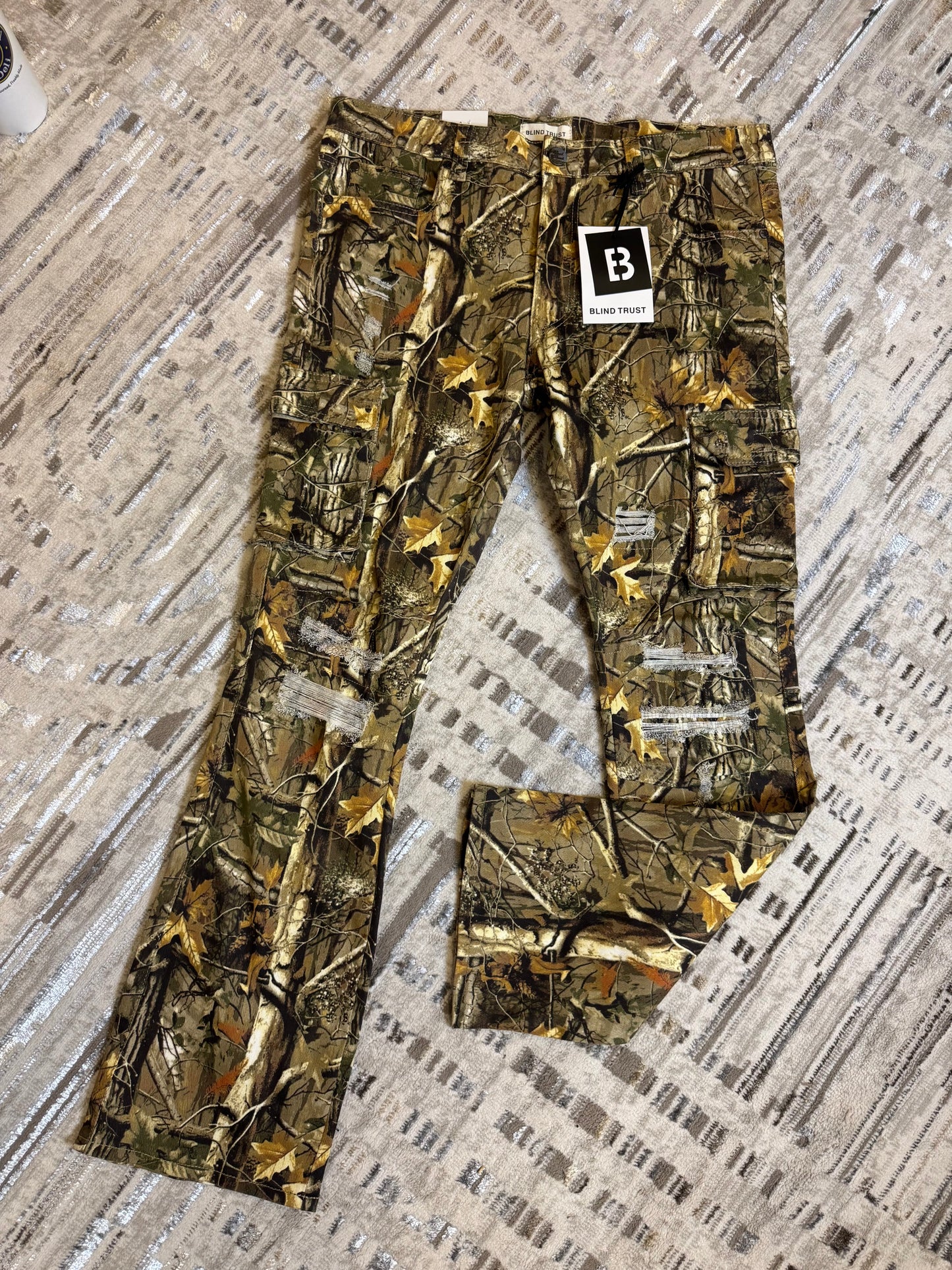 Camo cargo stack pants