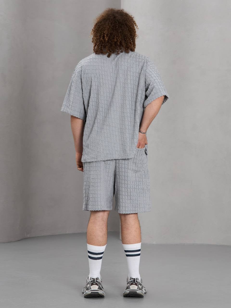 Masterboy Textured Waffle Shirt & Shorts Set