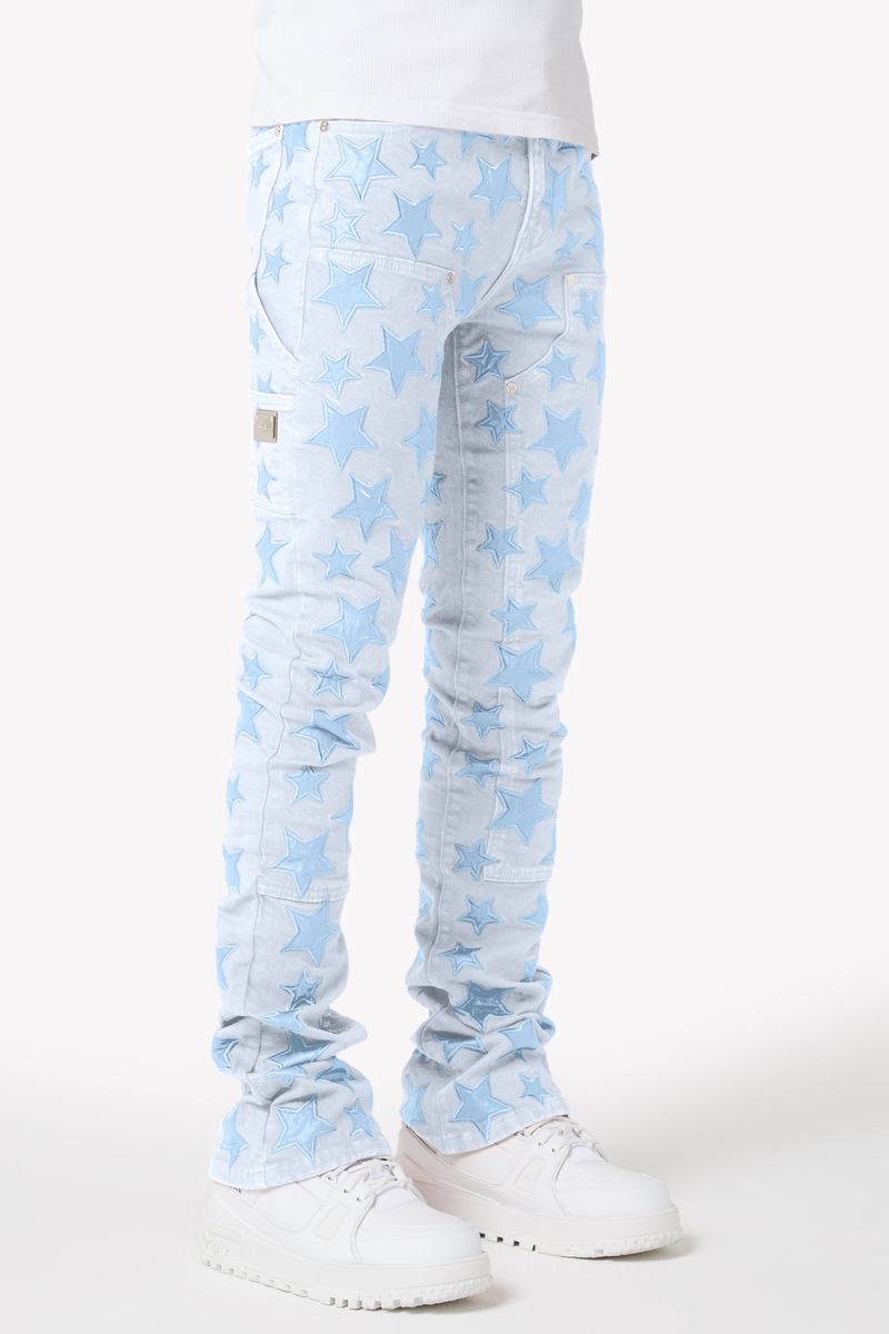 Aqua Blue Stars Denim (Aqua-Blue-Stars-Denim