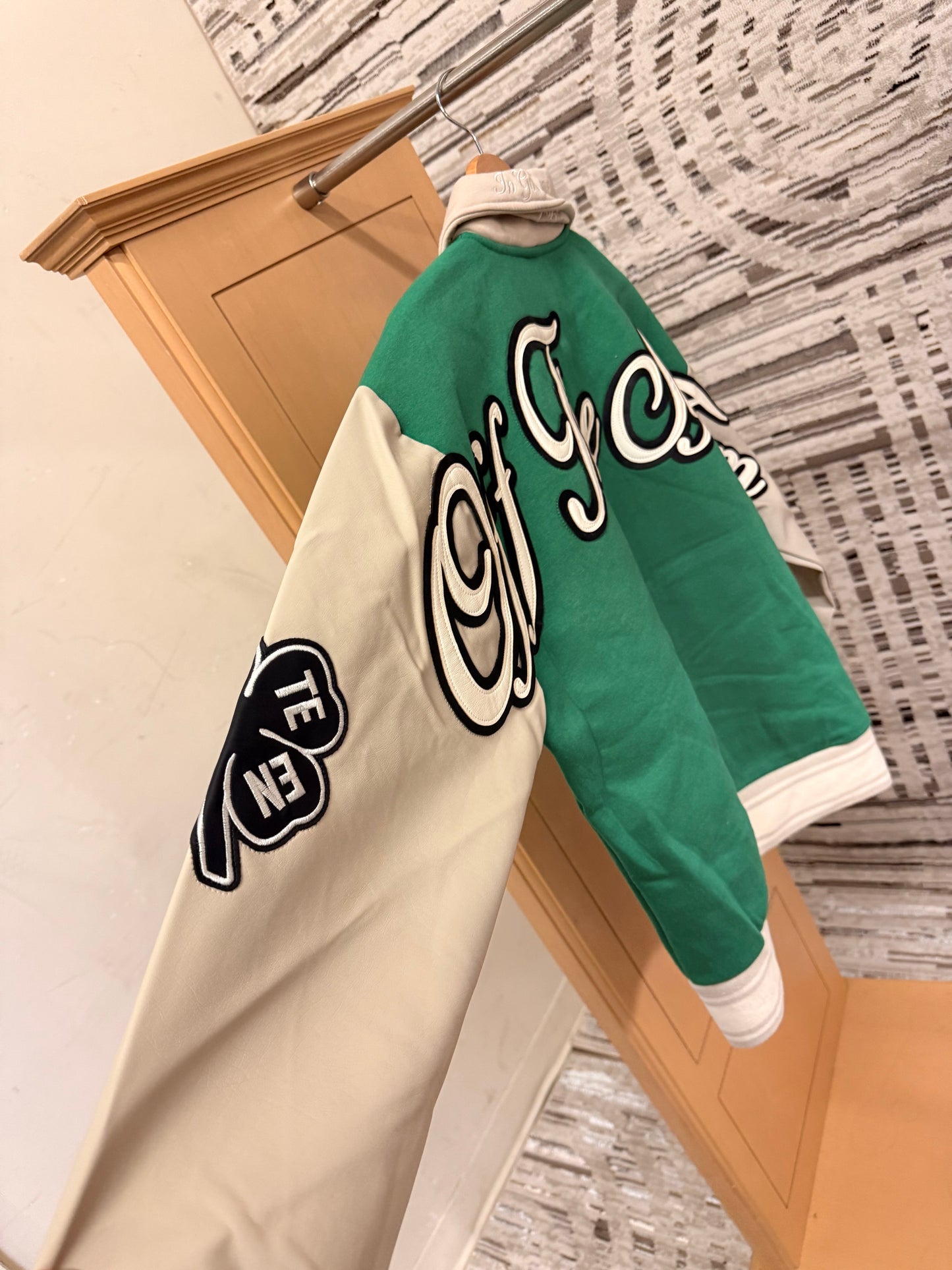 Off the system varsity jacket