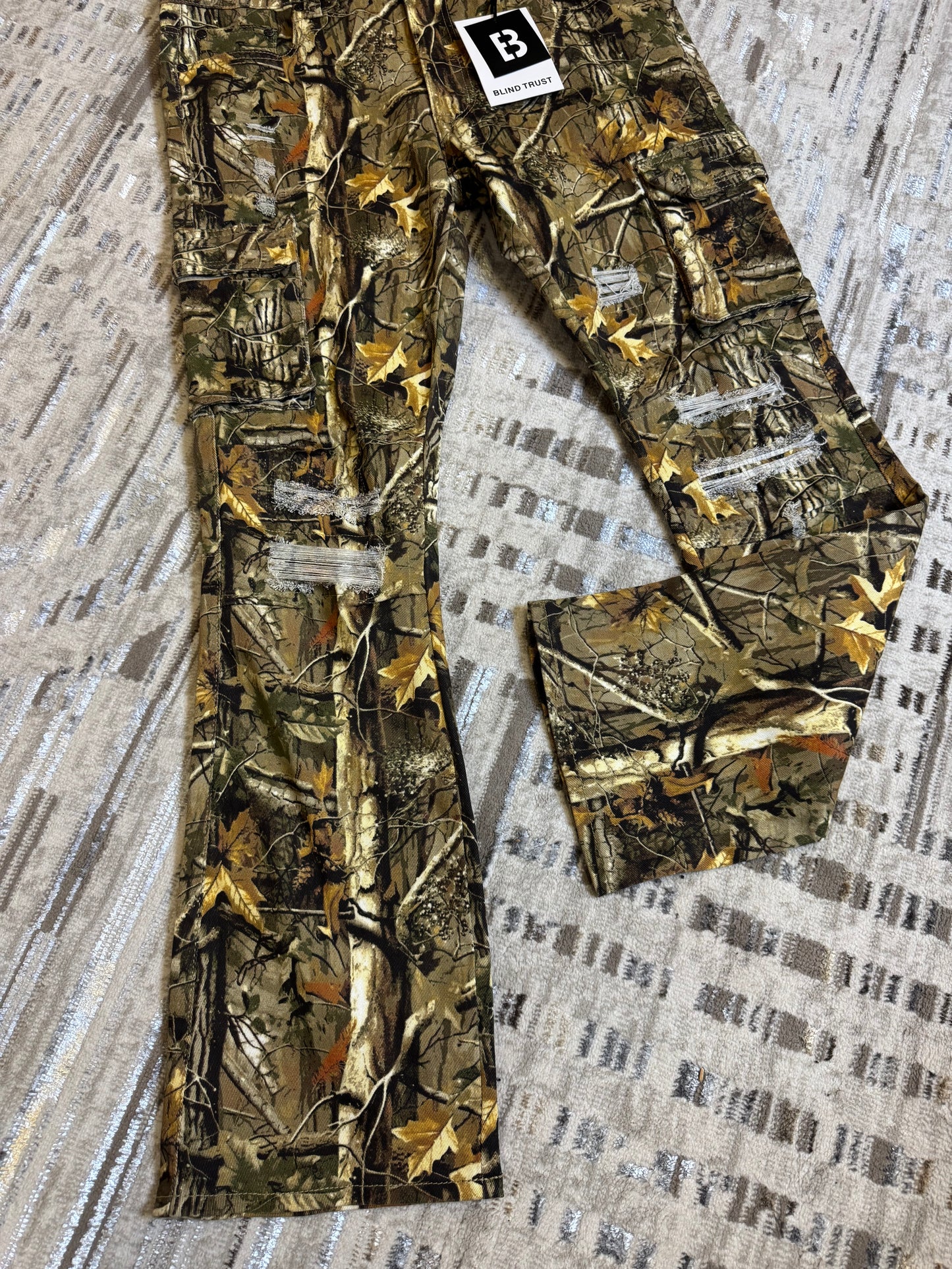 Camo cargo stack pants