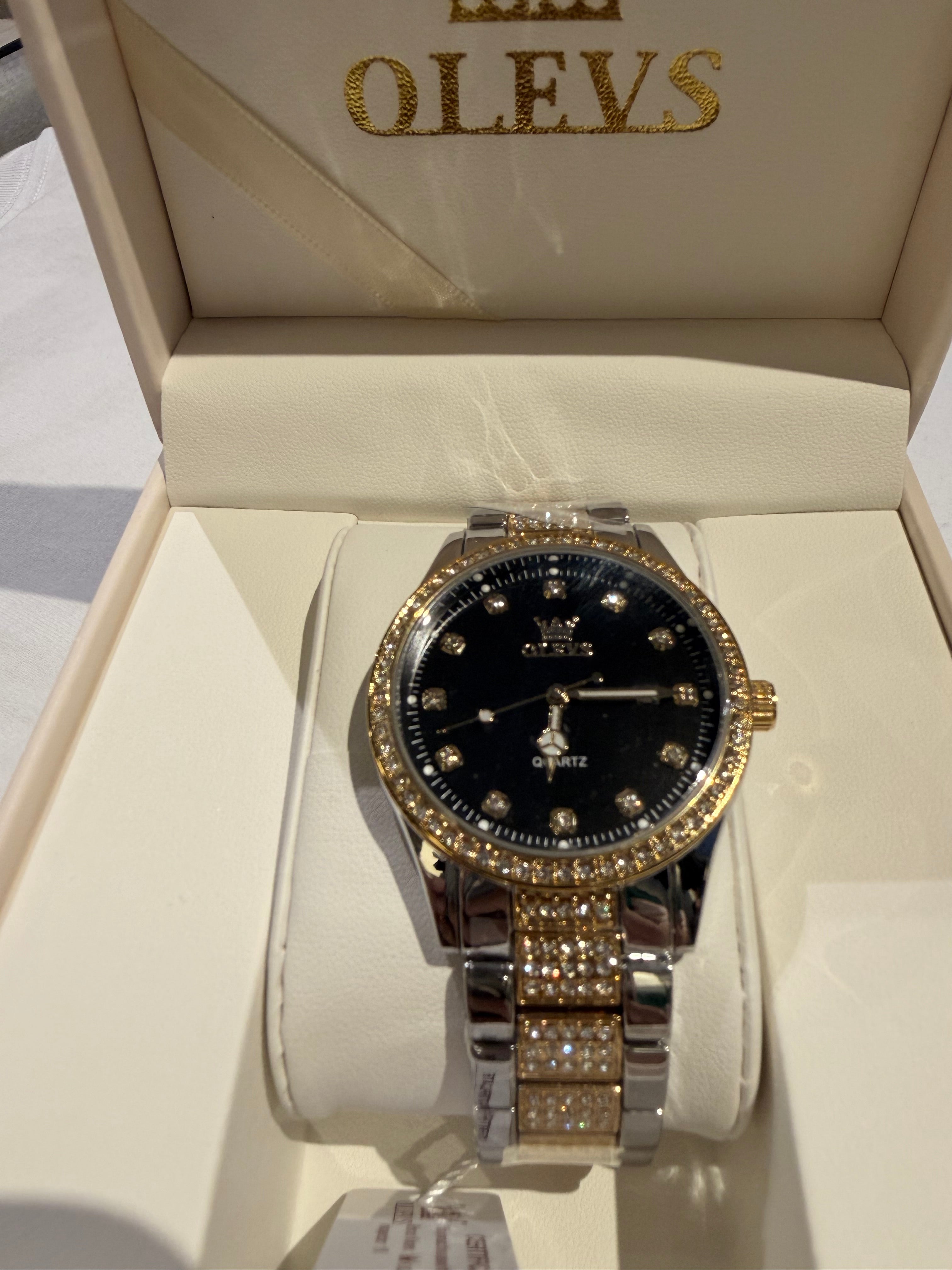 Olevs quartz iced watche