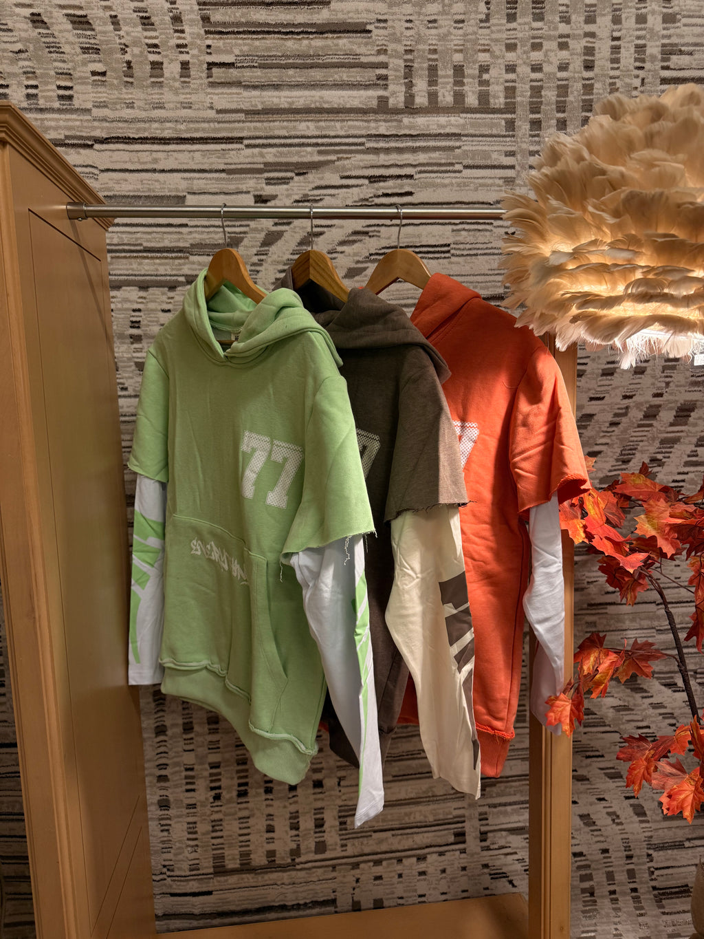 Double sleeve 77 hoodie