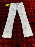 Guapi Blue skinny  Flare Denim Pants Rhinestone (Copy)