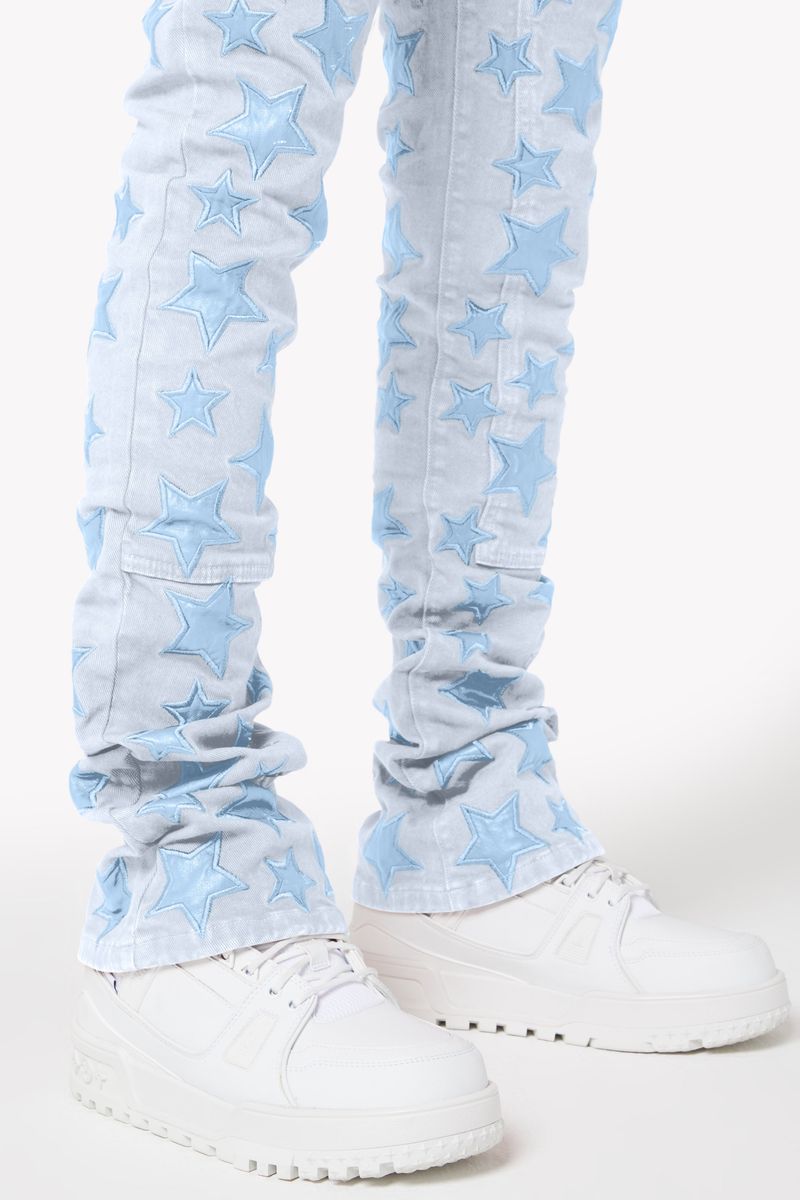 Aqua Blue Stars Denim (Aqua-Blue-Stars-Denim