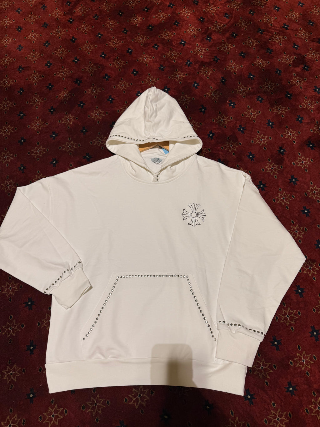 Masterboy cross Hoodie rhinestone