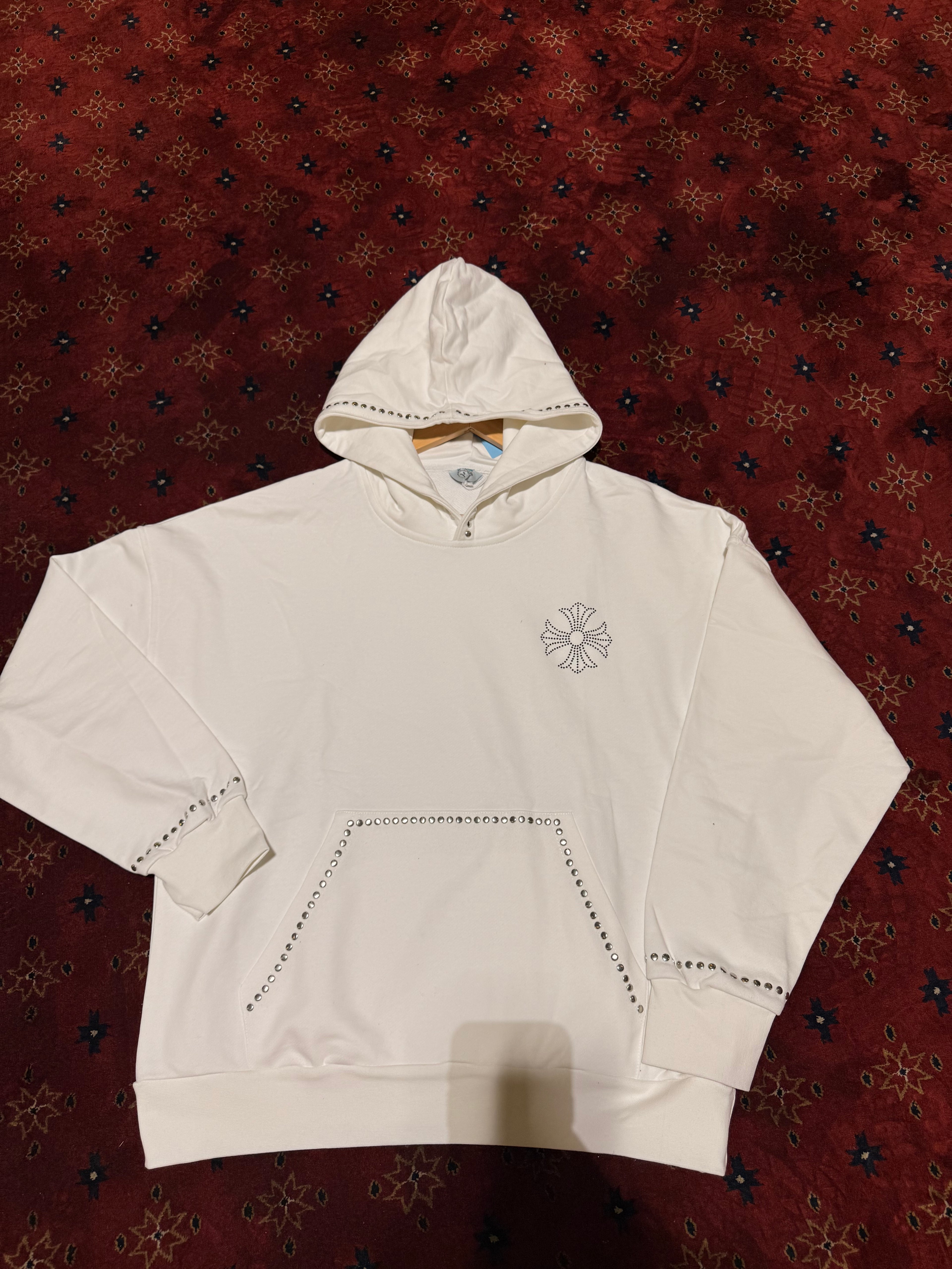 Masterboy cross Hoodie rhinestone