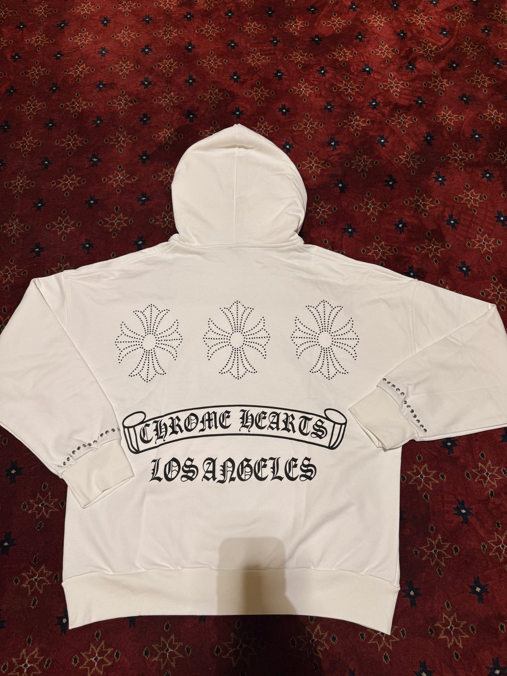 Masterboy cross Hoodie rhinestone