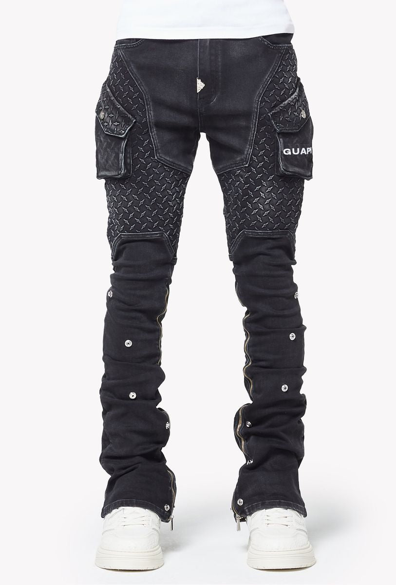 Vintage Black Steel Plate Denim