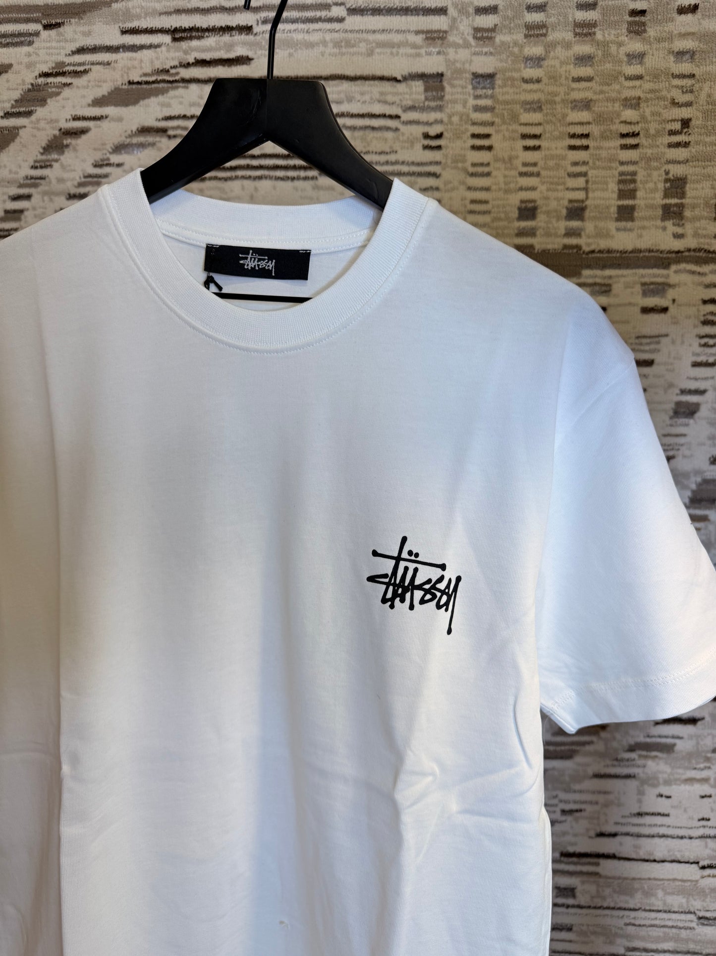 Stussy Fuzzy Dice T-Shirt White & Black