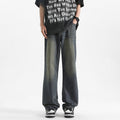 Men's Distressed Micro Flared Straight Leg Jeans