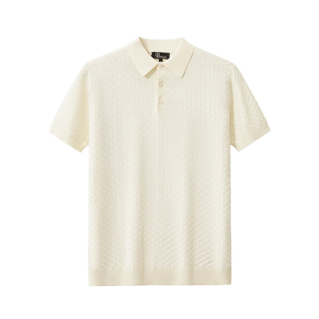 PRIMEKNIT BUTTON POLO IVORY