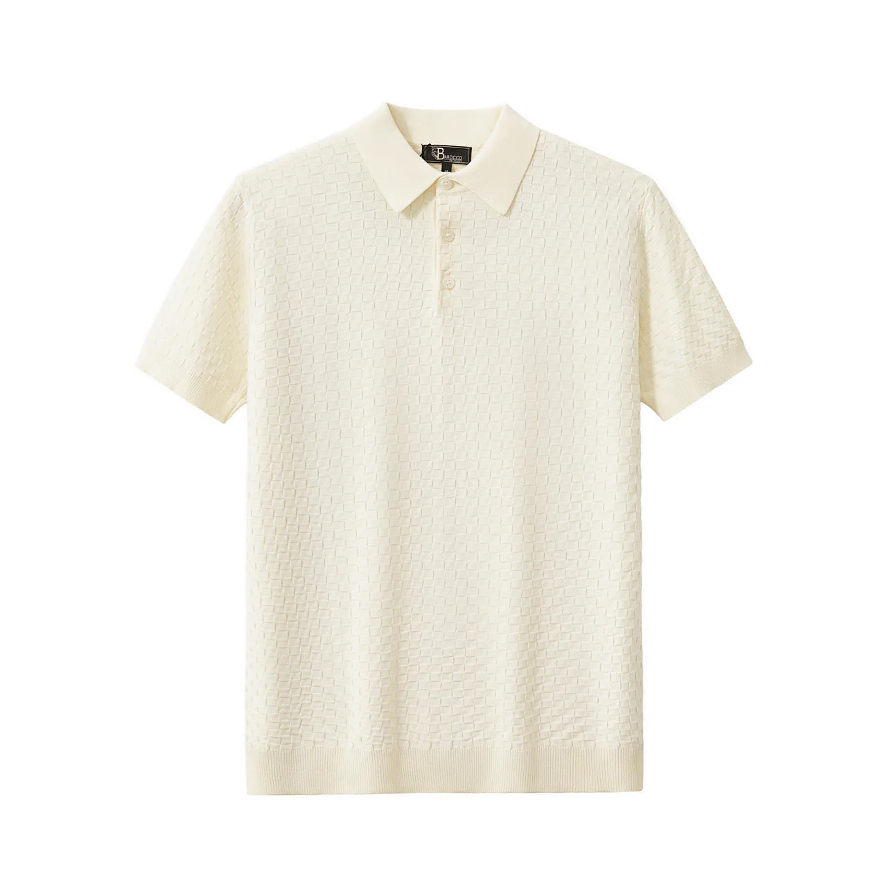 PRIMEKNIT BUTTON POLO IVORY