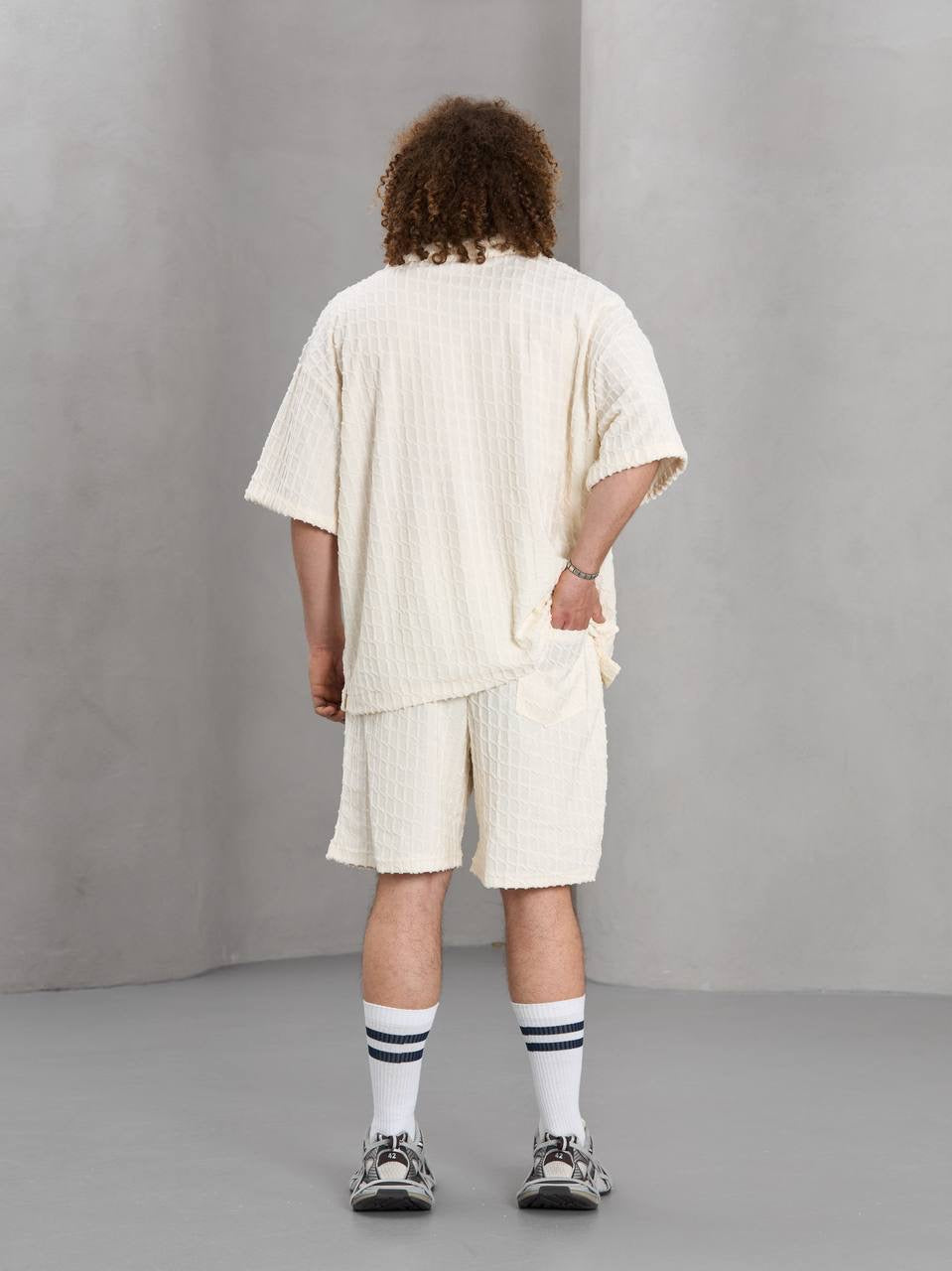 Masterboy Textured Waffle Shirt & Shorts Set