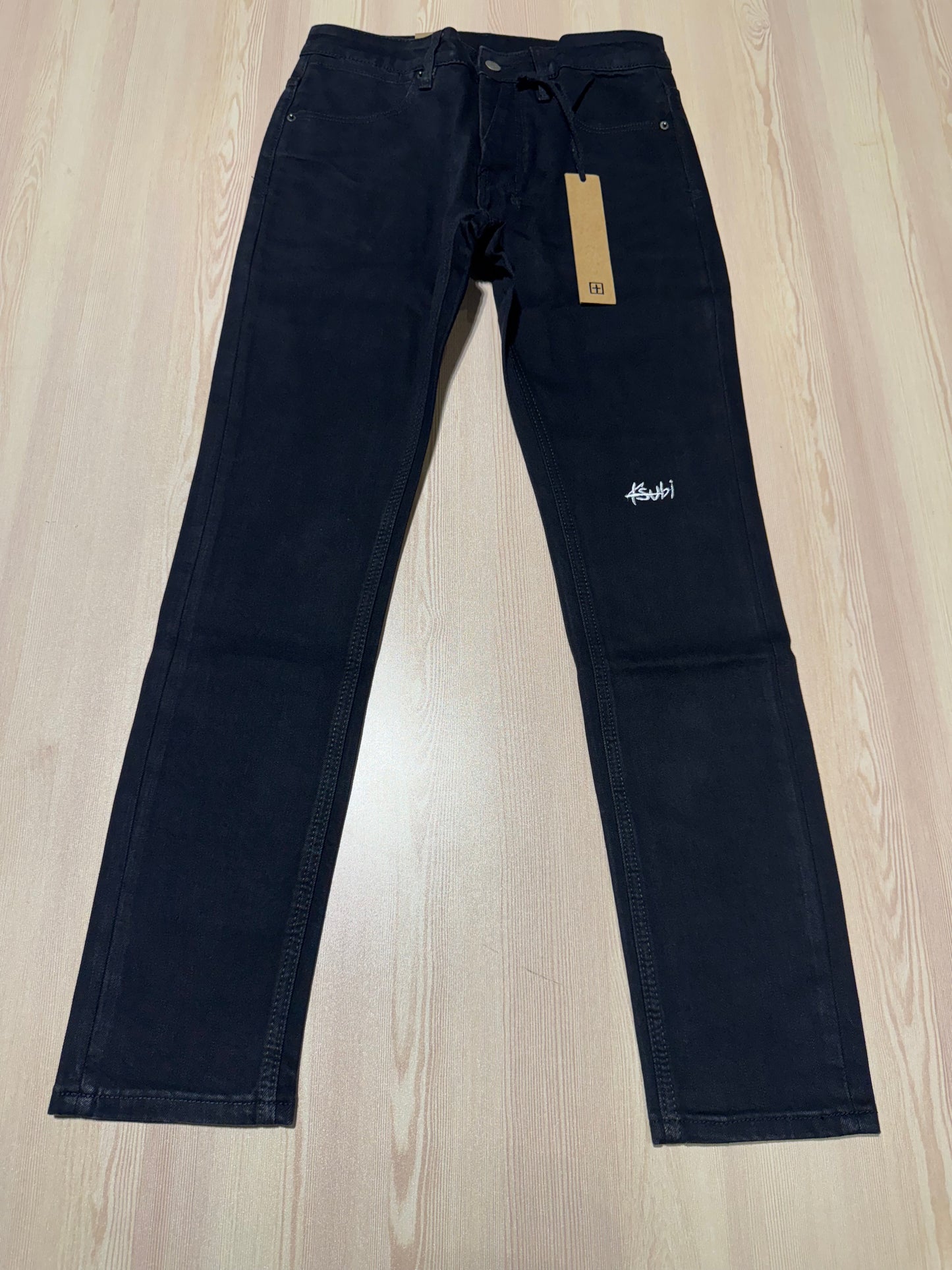 Black Ksubi Slim fit jeans, Ksubi embroidered