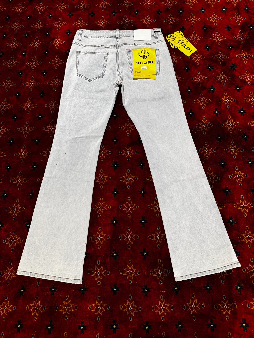 Guapi Blue skinny  Flare Denim Pants Rhinestone (Copy)