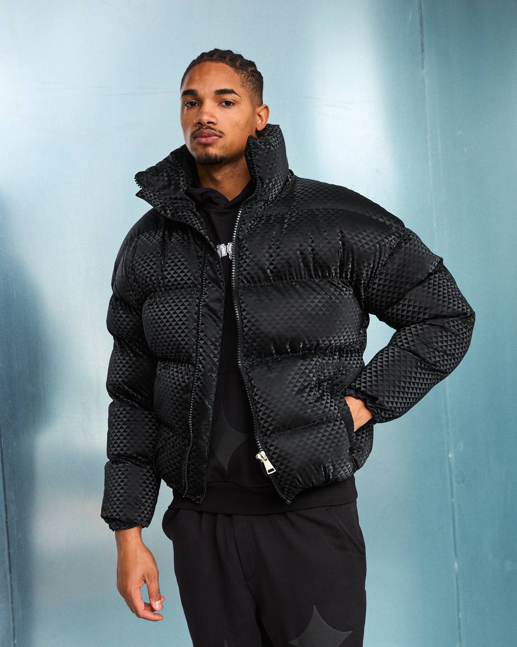 Matt Black Puffer jacket