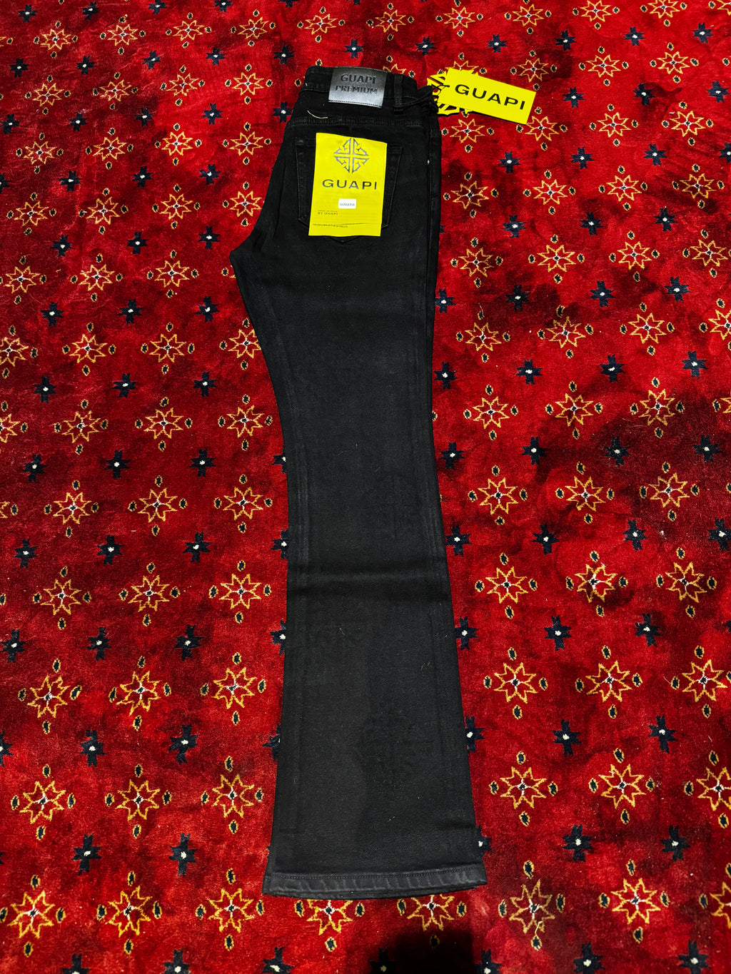 Guapi Blue skinny  Flare Denim Pants Rhinestone