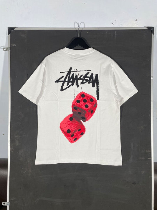Stussy Fuzzy Dice T-Shirt White Black 1904765
