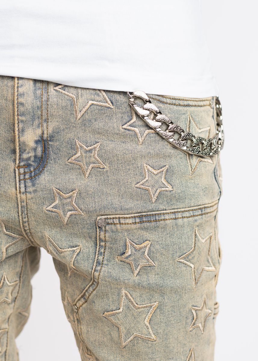 Aqua vintage Stars Denim (Aqua-Blue-Stars-Denim