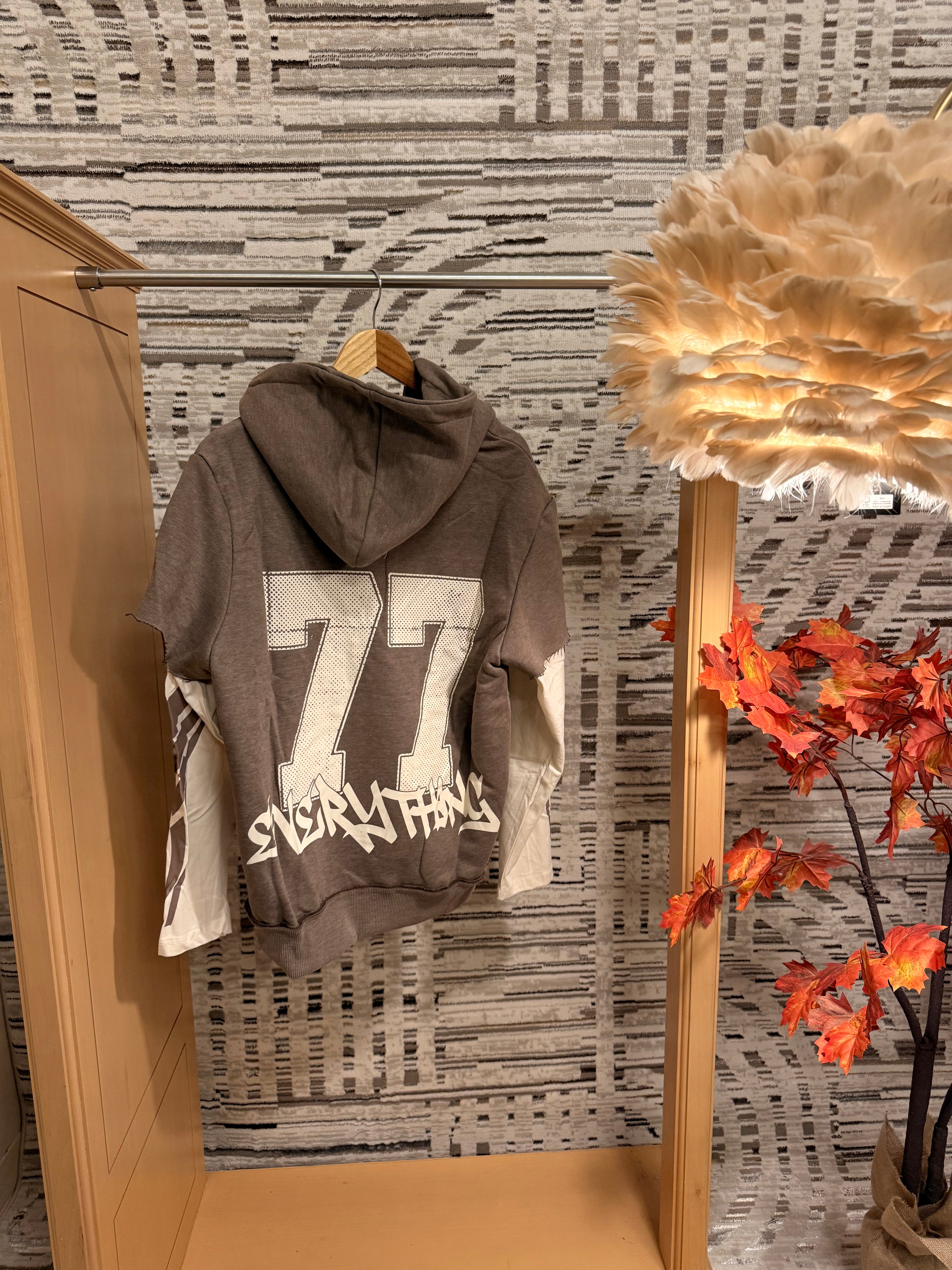 Double sleeve 77 hoodie