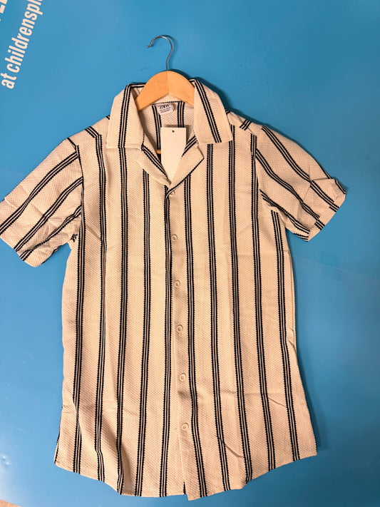 Stripped shorts sleeve botton Up