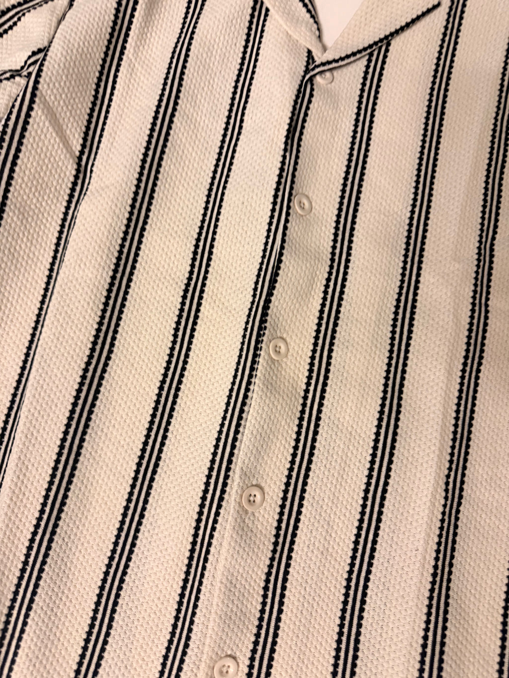 Stripped shorts sleeve botton Up