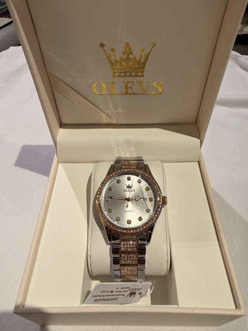 Olevs quartz iced watche