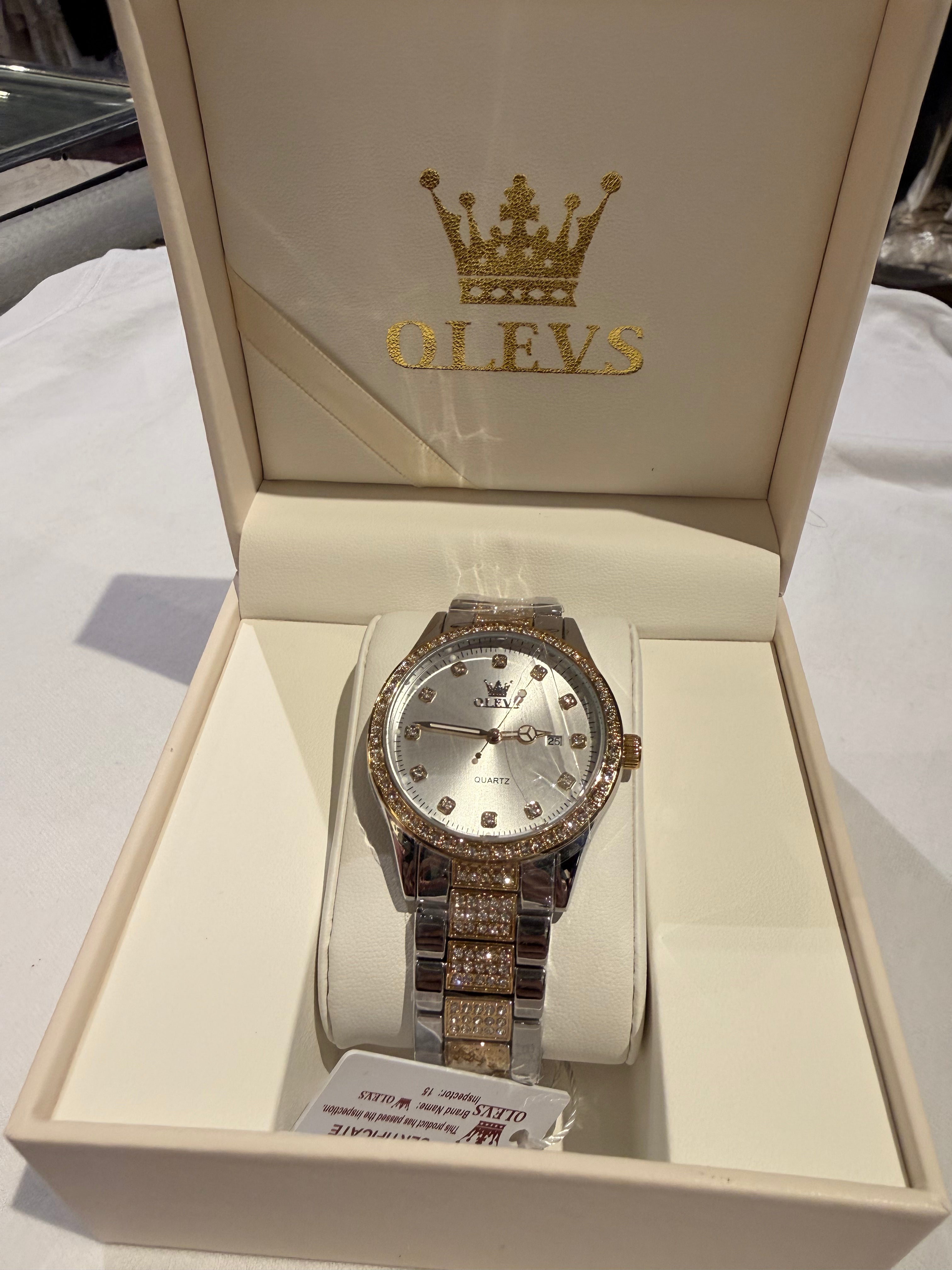 Olevs quartz iced watche